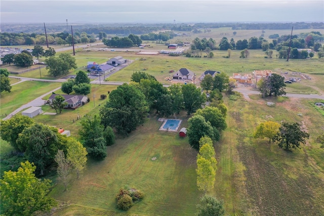 aerial view featuring a rural view