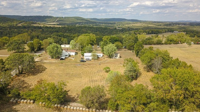 aerial view with a rural view