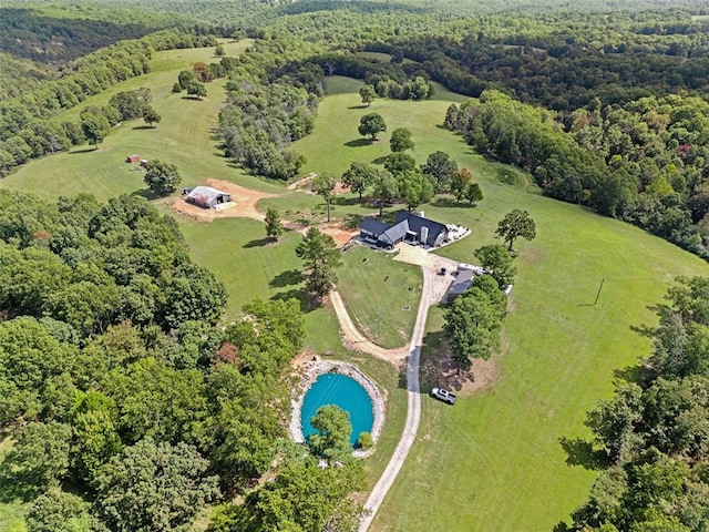 aerial view with a rural view