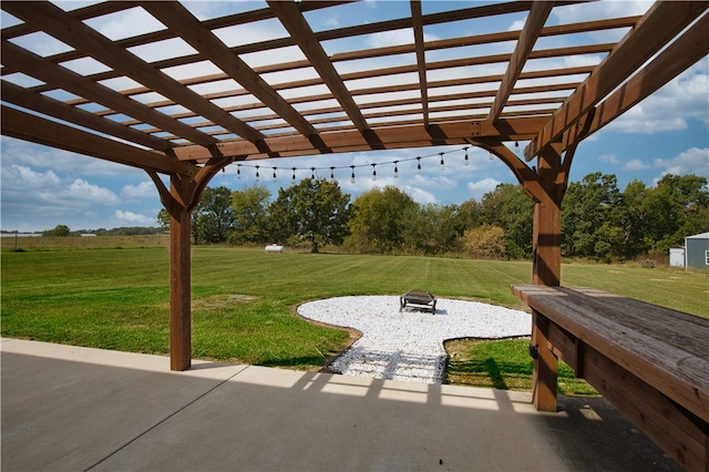 view of patio / terrace with a pergola