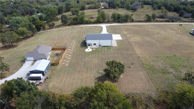 aerial view with a rural view