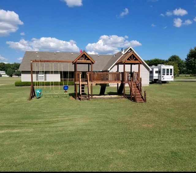 view of playground featuring a yard