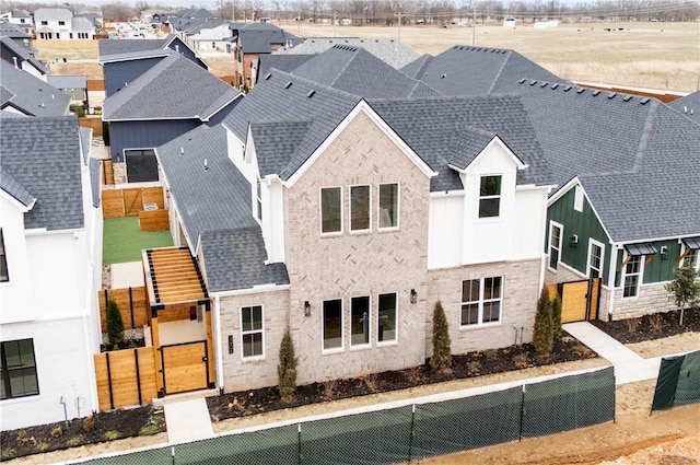 aerial view featuring a residential view