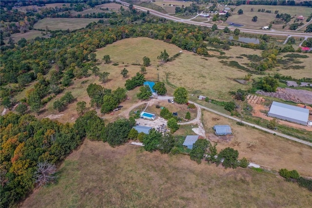 drone / aerial view featuring a rural view