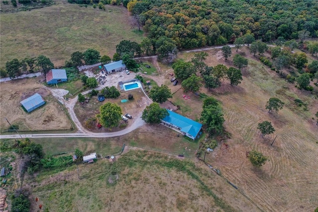 aerial view with a rural view