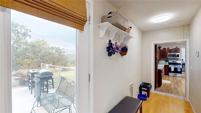 entryway featuring light hardwood / wood-style floors