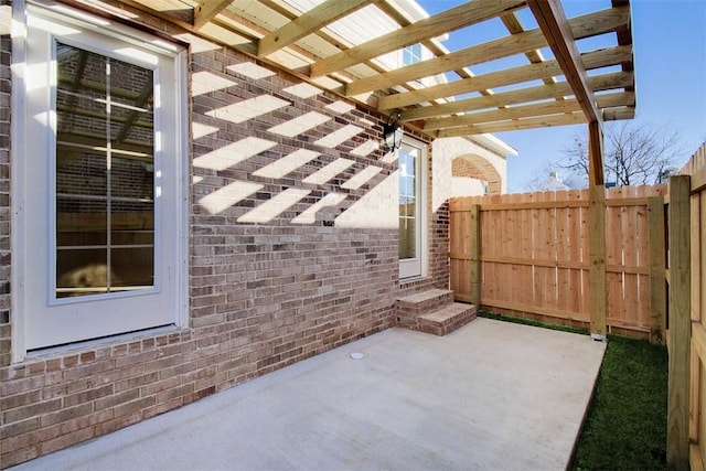 view of patio / terrace with a pergola