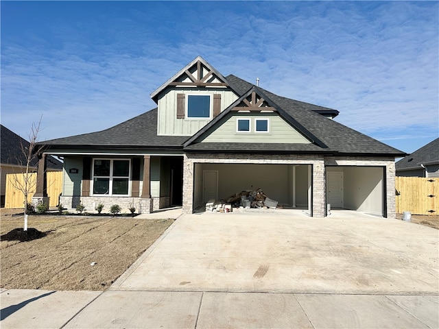 craftsman-style home featuring a garage