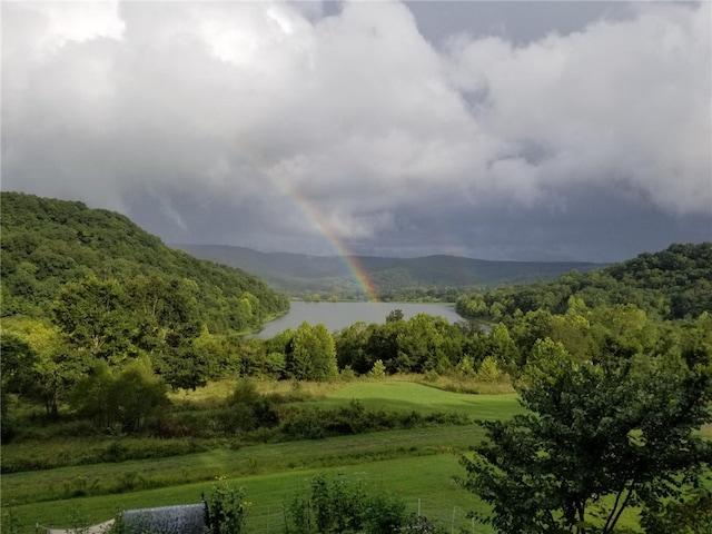 property view of mountains featuring a water view