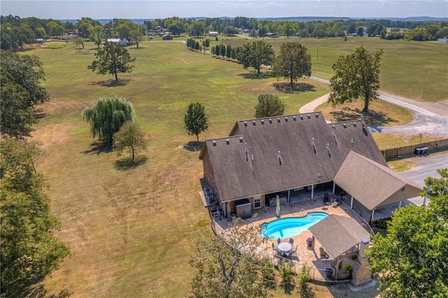 bird's eye view featuring a rural view