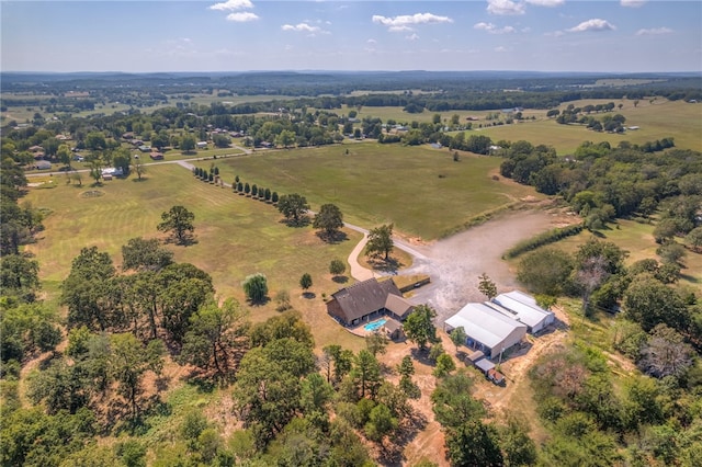 bird's eye view featuring a rural view