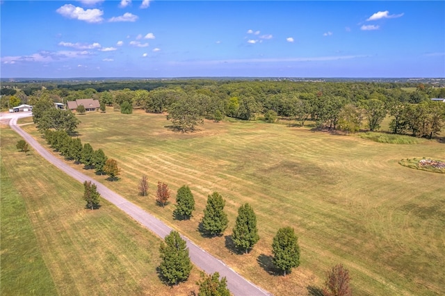 aerial view with a rural view