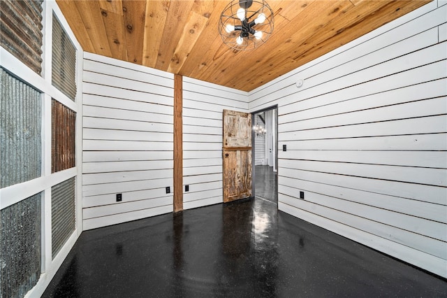 interior space featuring wood ceiling