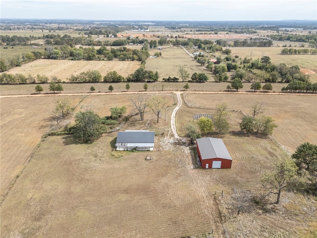 aerial view with a rural view