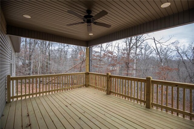 deck featuring ceiling fan