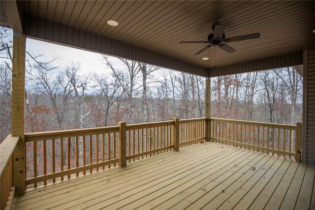 wooden terrace with ceiling fan