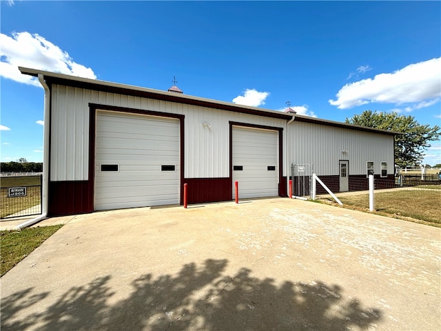 garage with wooden walls