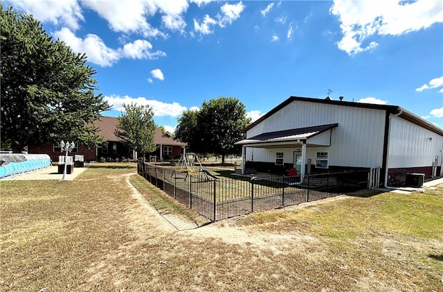 exterior space with a yard