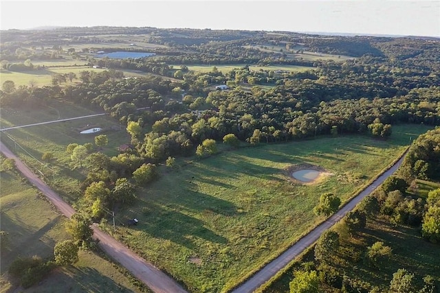 aerial view featuring a rural view