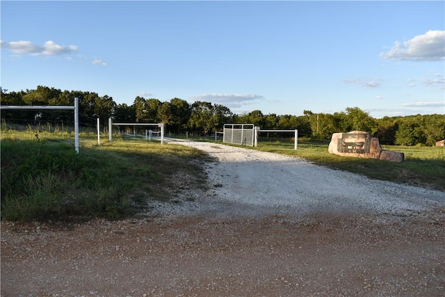 view of street with a rural view