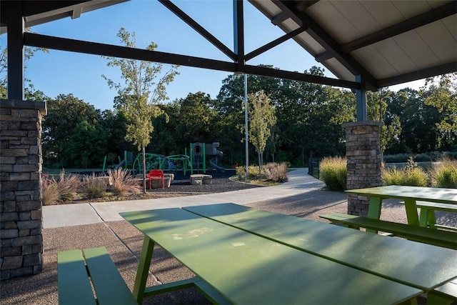 view of property's community featuring a playground