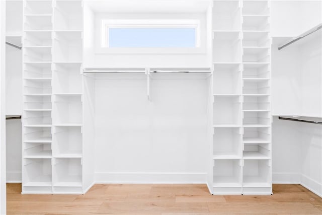 spacious closet with wood finished floors