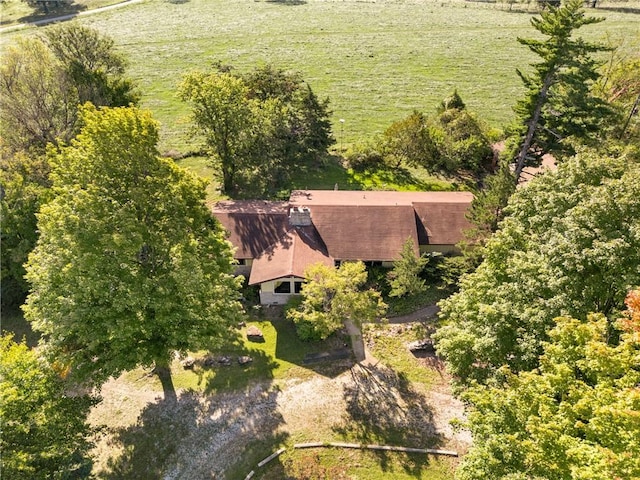 drone / aerial view featuring a rural view