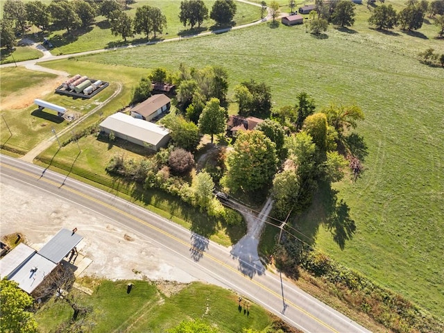 aerial view with a rural view