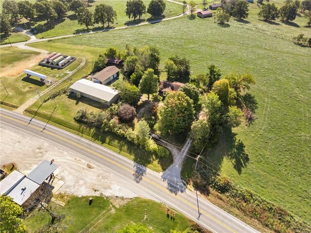 aerial view with a rural view