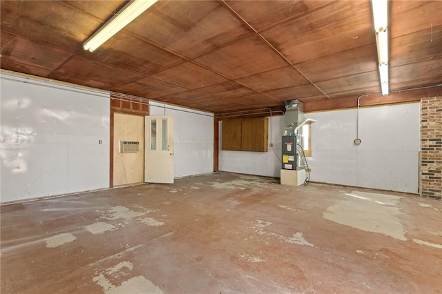 basement with heating unit