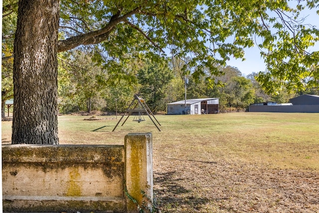 view of yard featuring a playground