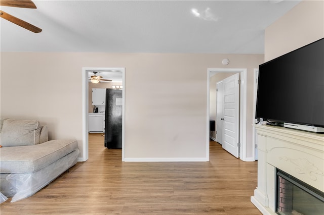 living room featuring light hardwood / wood-style flooring