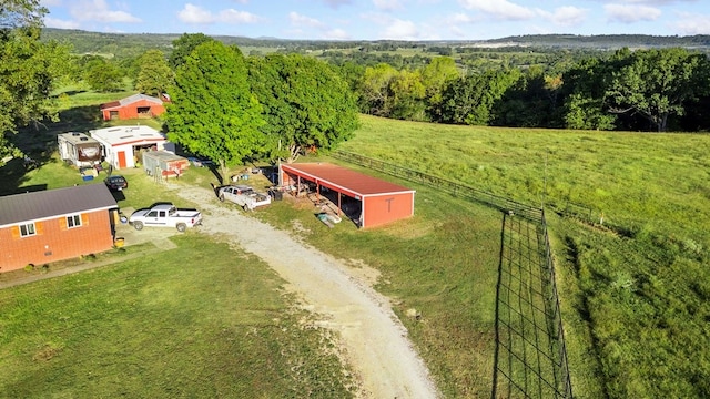 aerial view with a rural view