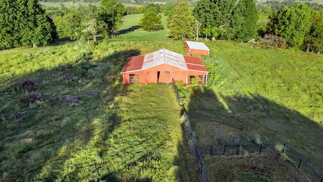 aerial view featuring a rural view