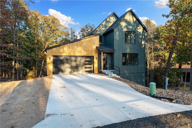 contemporary house with a garage and driveway