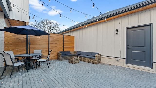 view of patio / terrace featuring an outdoor hangout area