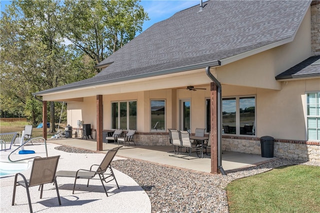 view of patio with ceiling fan