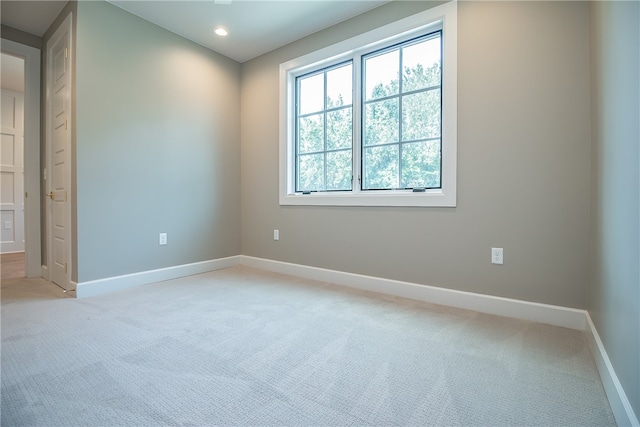 spare room with light colored carpet