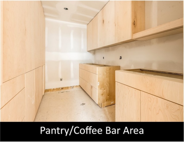 kitchen with light brown cabinets