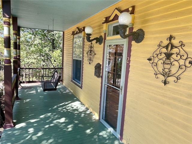 exterior space featuring covered porch