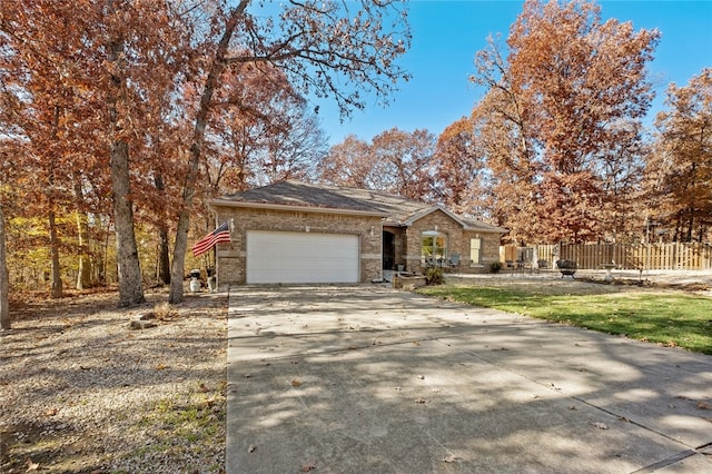 view of front facade with a garage