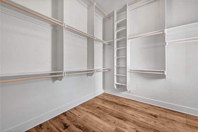 walk in closet featuring hardwood / wood-style flooring