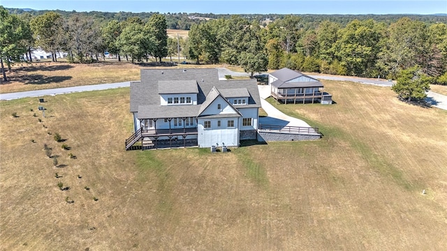 aerial view with a rural view