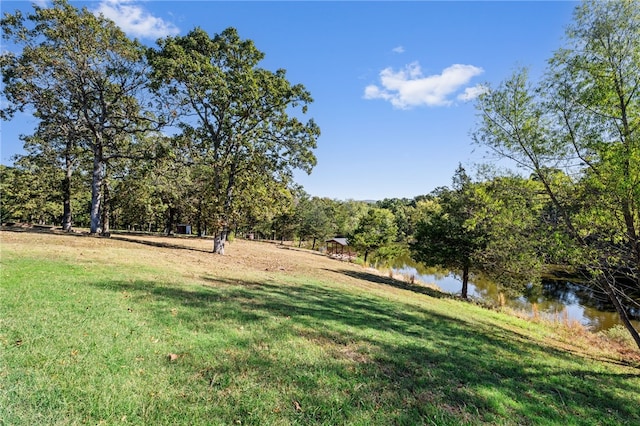 view of yard featuring a water view