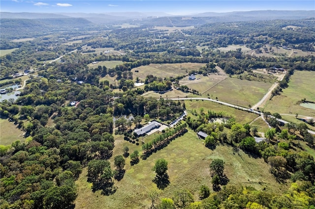 aerial view with a mountain view