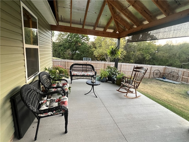 view of patio featuring a gazebo