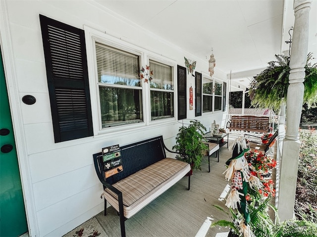 wooden deck with a porch