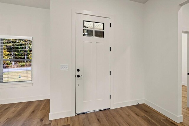 entryway with light wood-type flooring