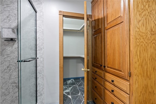 bathroom with an enclosed shower