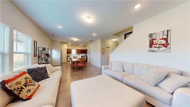 living room featuring hardwood / wood-style flooring